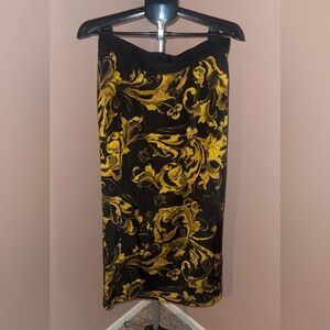 Versace Jeans Couture Black and Yellow Pencil Skirt